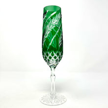 Load image into Gallery viewer, Green Wheat Flute Champagne Glass